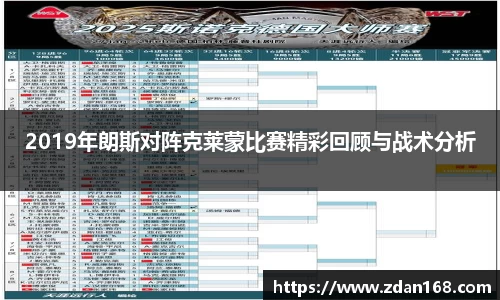 2019年朗斯对阵克莱蒙比赛精彩回顾与战术分析
